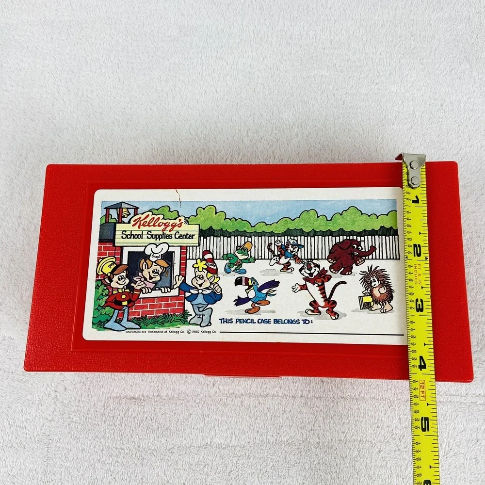 Vintage Kellogg's Pencil Box Cereal Snap Crackle Pop Toucan Sam Empire USA 1980